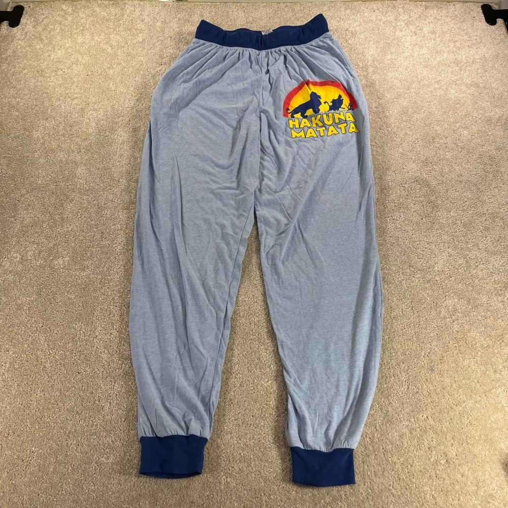Disney The Lion King Pajama Pants Womens Medium Blue Hakuna Matata Jogger